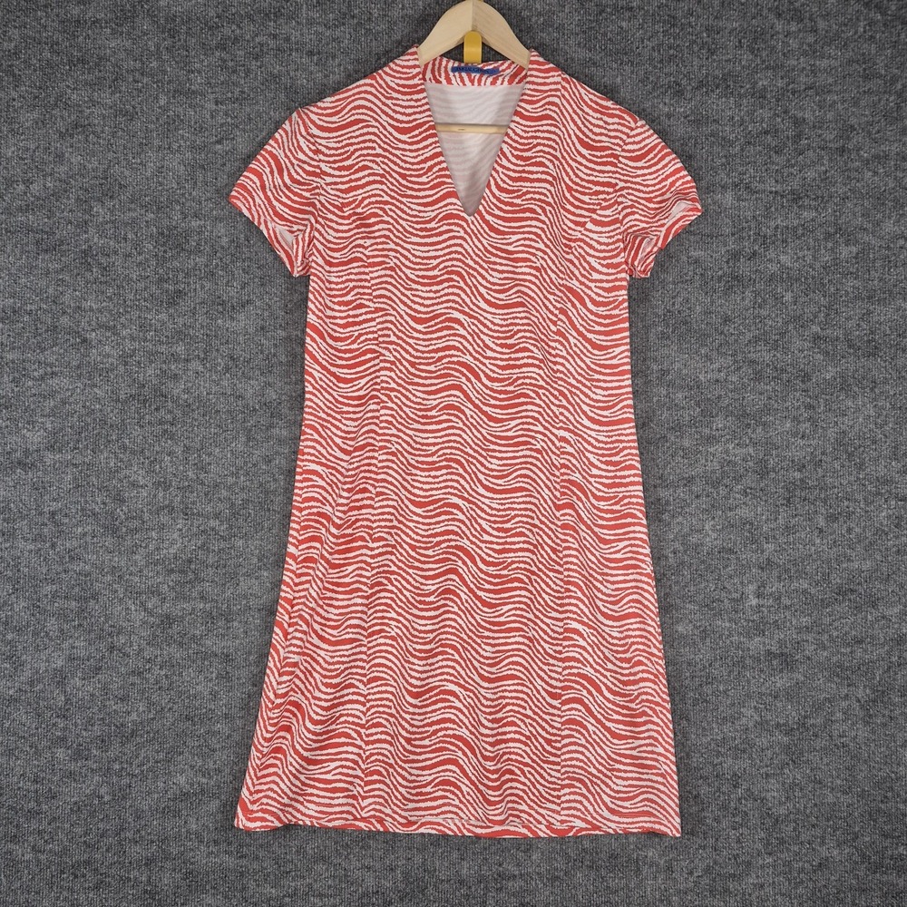 J. McLaughlin Ivana‎ Dress Catalina Cloth size L V-neck pullover Peach white